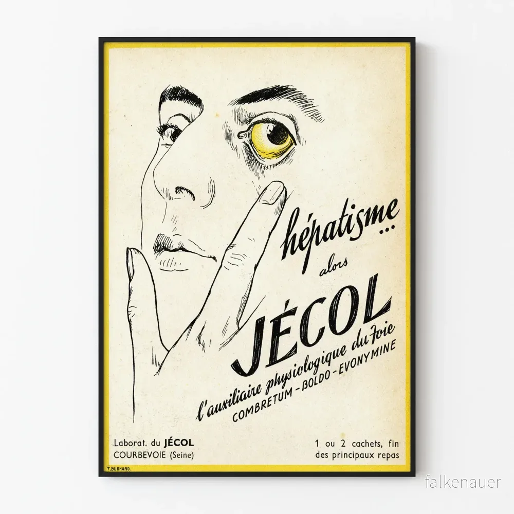 Vintage affisch för levern JÉCOL retro väggdekoration