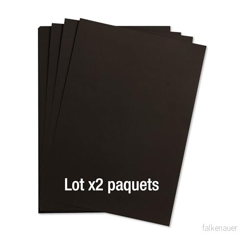 Clairefontaine 97350AMZC en uppsättning med 2 maya papperspaket 25 ark slätt ritpapper svart A4 21 x 29,7 cm 120 g perfekt för teckning och kreativa aktiviteter 3663619199366