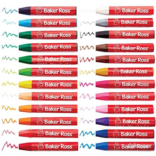 Baker Ross FC843 Oljepasteller set med 24 färger, färgning och teckning, konsttillbehör för barn 5051174133266