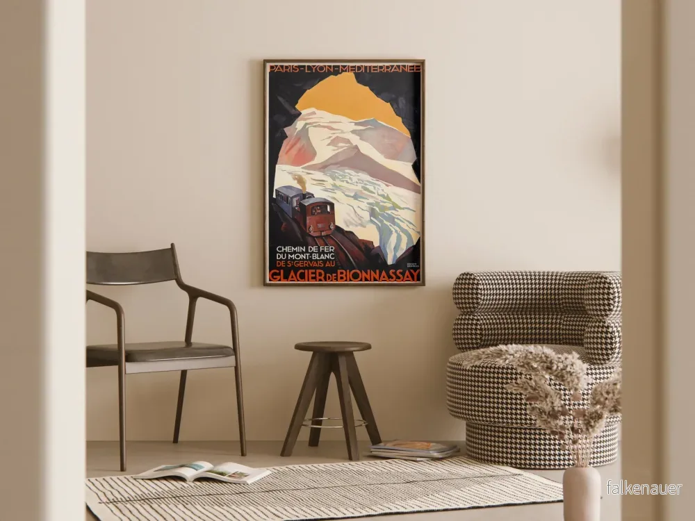Tåget Mont-Blanc - Bionnassay-glaciären | Konsttryck av äldre Poster - Bild 2
