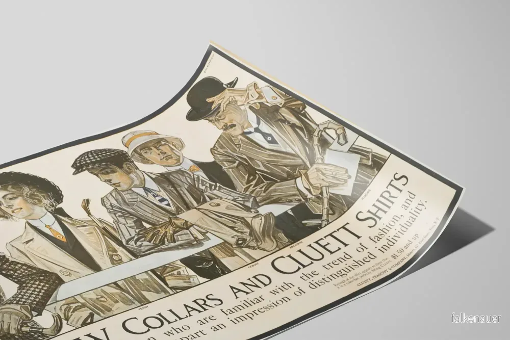 Vintageaffisch Arrow Collars och Cluett skjortor - Väggdekoration för herrmode - Bild 2