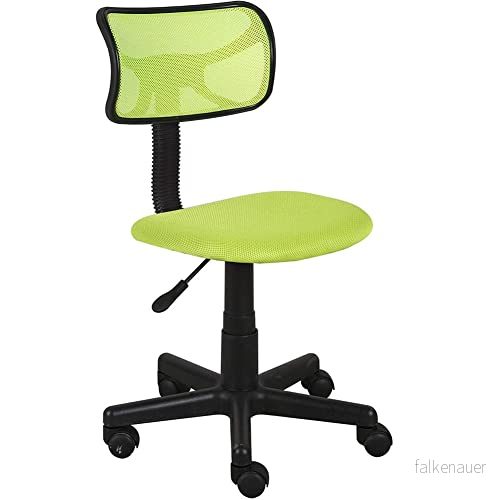 BAKAJI Svängbar stol höjdjusterbar skrivbord fåtölj med hjul kontor ryggstöd ergonomisk mesh andningsbar vadderad sits (grön) 8054143009767