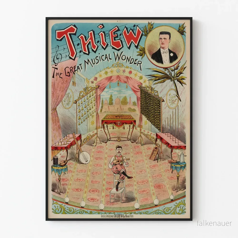 Vintageposter Thiew The Great Musical Wonder Väggdekoration