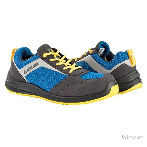 Bellota Herr Flex Nitro S1p blå/Ftw0543bys1p säkerhetsskor, grå/blå/gul, 43 EU, Gråblå gul, EU Weit 8414299690477