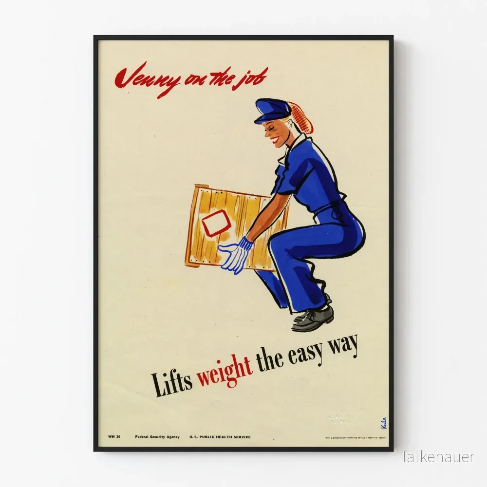 Vintageposter Jenny på jobbet - Lätt lyft av last