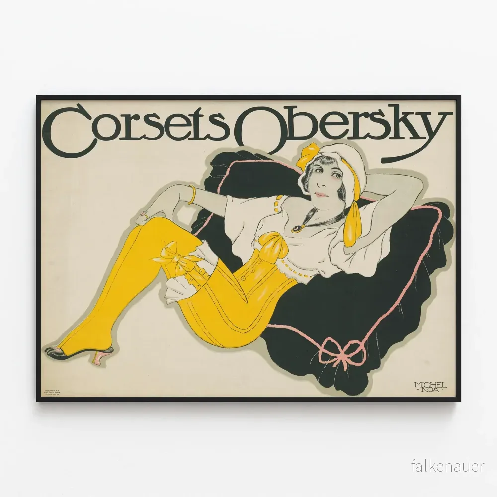 Vintageposter med korsetter Obersky elegant väggdekoration