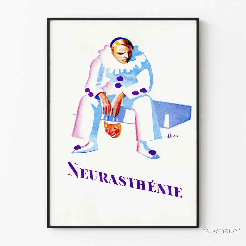 Dekorativ poster Neurasthéni – Illustration Melankolisk Pierrot Dekorativ poster Neurasthéni – Illustration Melankolisk Pierrot