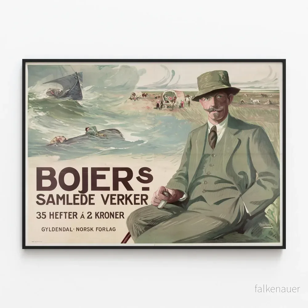 Vintageposter Bohjers Samlade Verk för väggdekoration