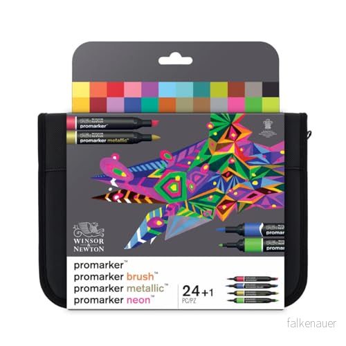 Winsor & Newton blandad markör i plånbok, markör, set med 24 884955043363