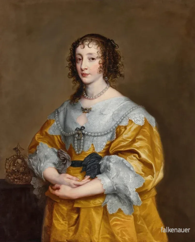 Målning av drottning Henriette Marie - Antoine van Dyck - Bild 2