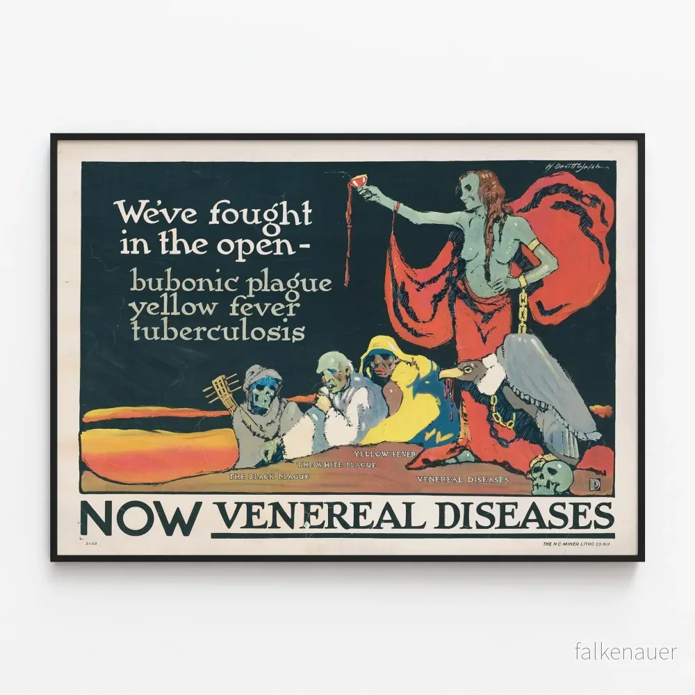 Vintageposter för smittsamma sjukdomar och syfilis Vintageposter för smittsamma sjukdomar och syfilis