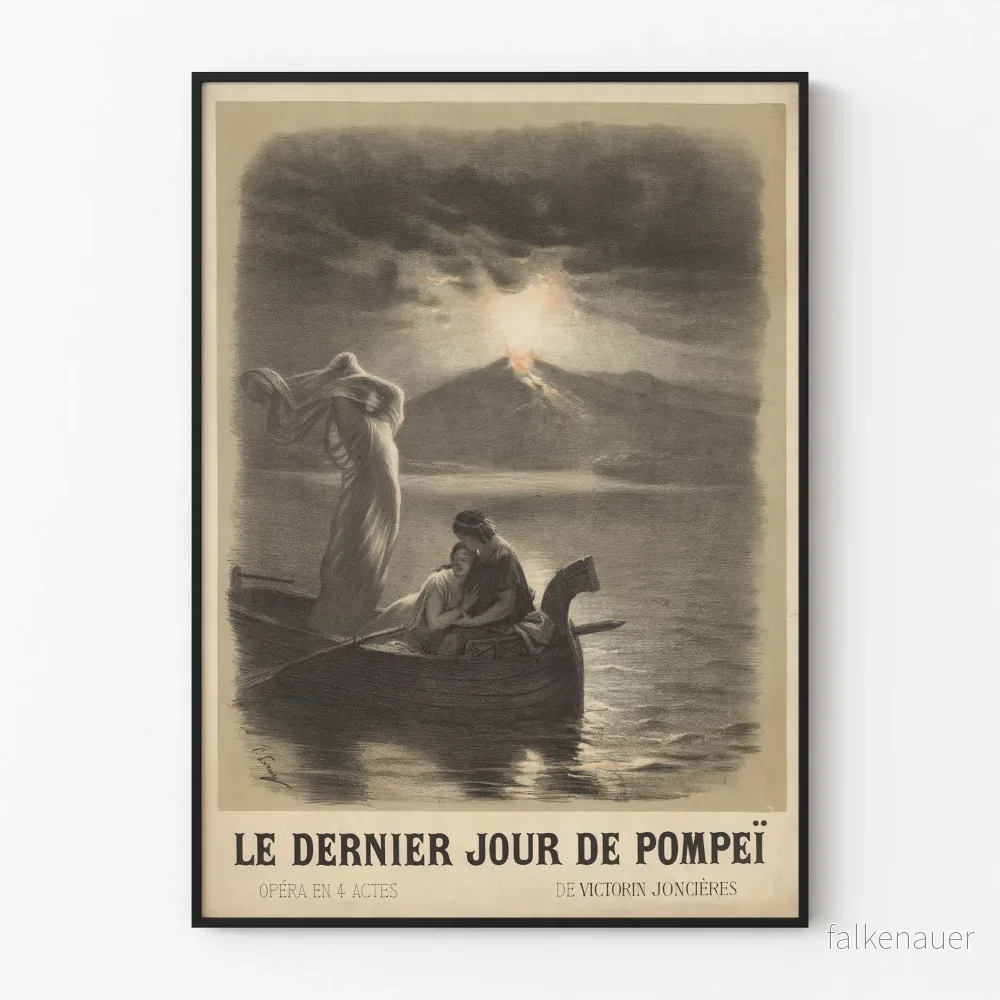 Vintageposter av Pompejis sista dag - Konstnärlig väggdekoration