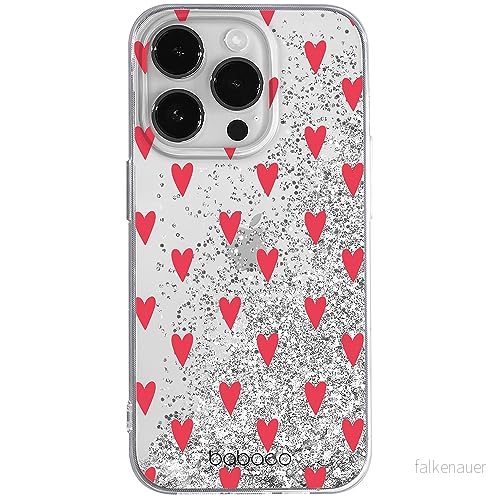 ERT GROUP mobiltelefonfodral för Apple Iphone 14 PRO MAX originalt och officiellt licensierat Babaco mönster Hearts 004 optimalt anpassad till formen på mobiltelefonen, med glitter overflow effekt 5905511604851