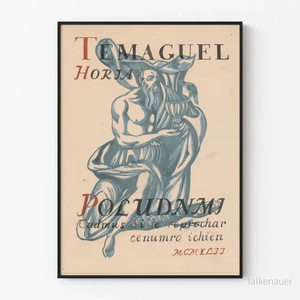 Vintage dekorativ poster Temaguel Horia