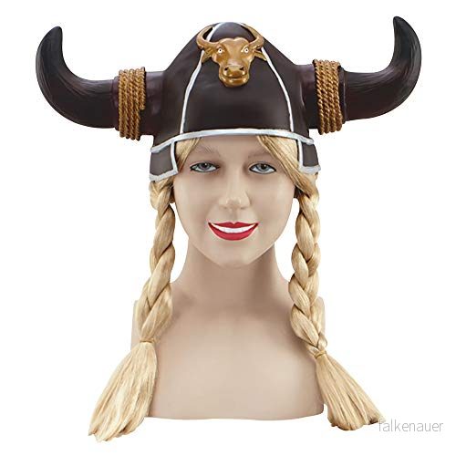 Bristol Novelty BH210 Viking Hjälmflätor 1 Styck Flerfärgad One Size Vuxen, Kvinnor, Brun & Blond 5051090042109