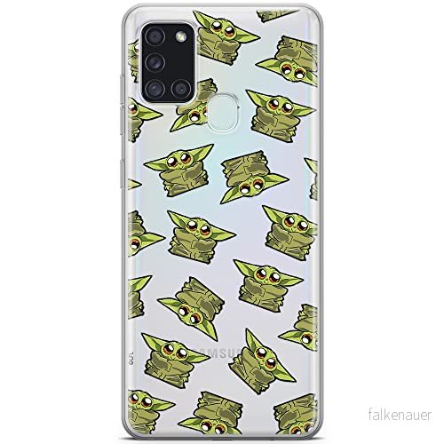 ERT GROUP mobiltelefonfodral för Samsung A21s originalt och officiellt licensierat Star Wars mönster Baby Yoda 008 optimalt anpassad till formen på mobiltelefonen, gedeeltelijk transparant 5903040261293