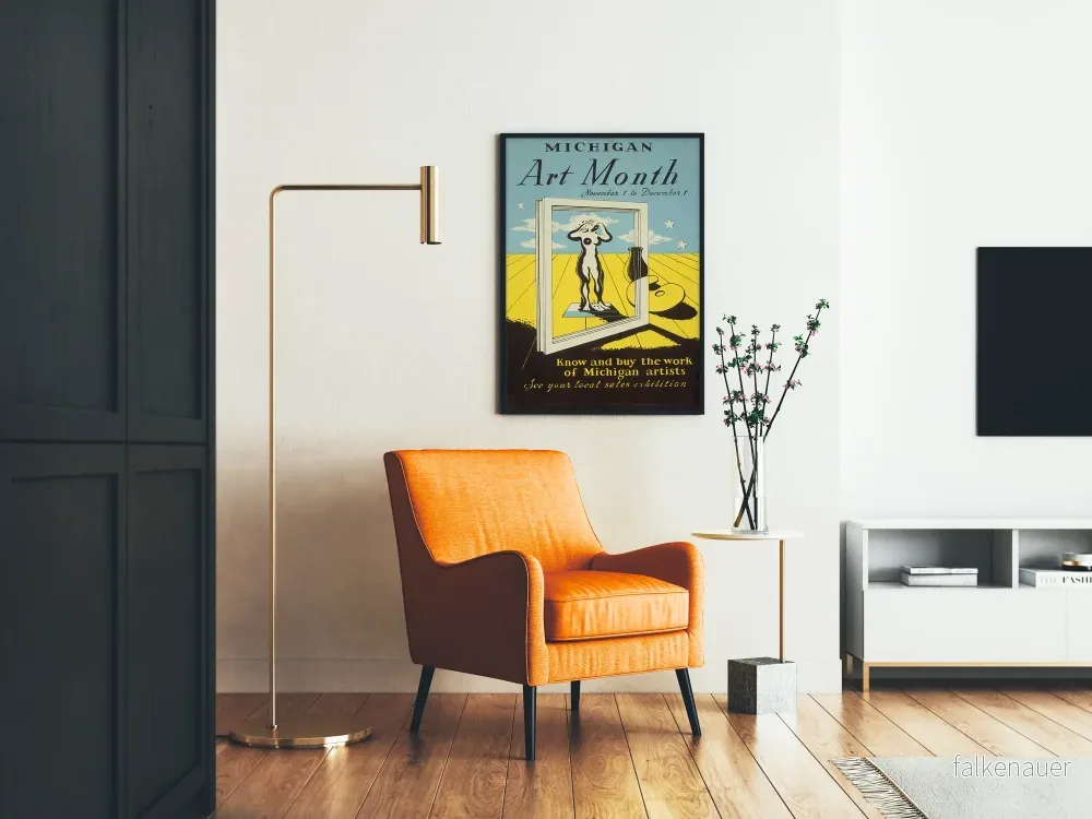Vintageposter för Michigan Art Month för konstnärlig väggdekoration - Bild 2