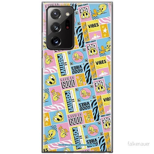 ERT GROUP mobiltelefonfodral för Samsung GALAXY NOTE 20 ULTRA originalt och officiellt licensierat Looney Tunes mönster Tweety 012, fodral tillverkad av TPU plast 5905795093853