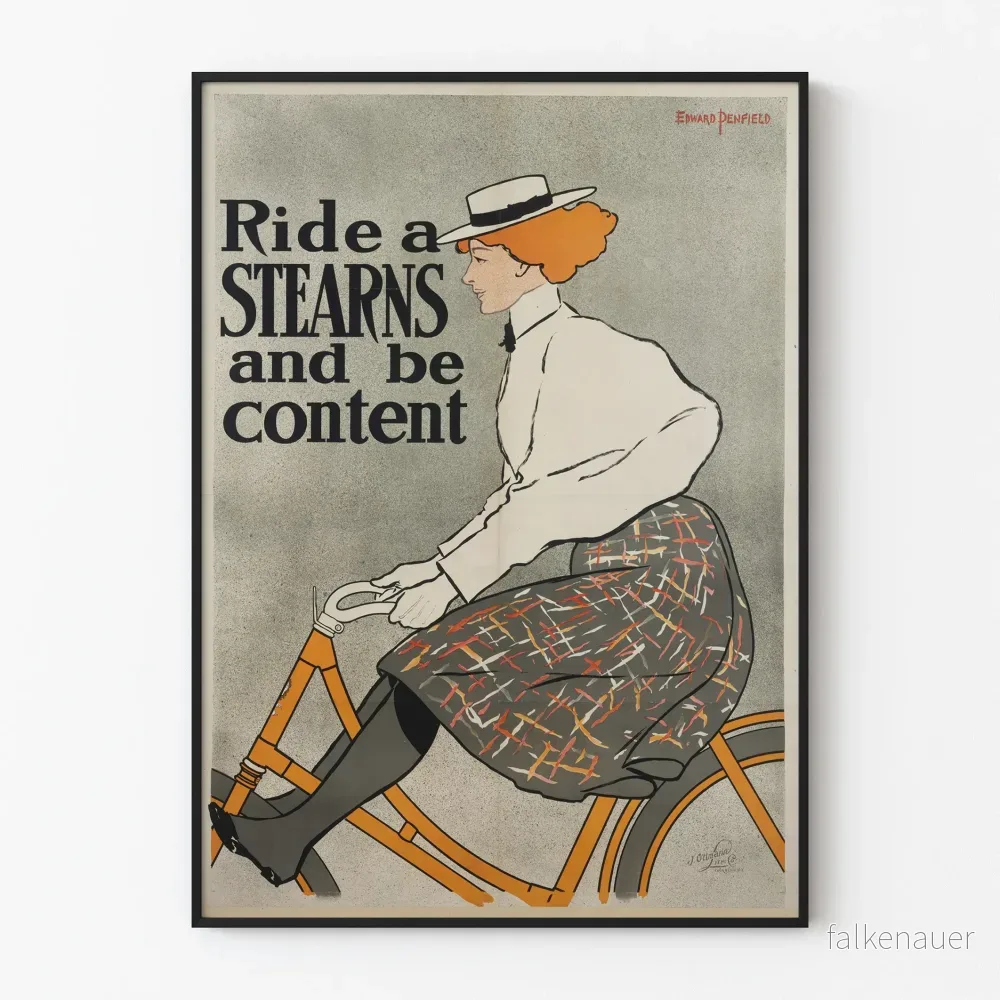 Vintageposter Ride a Stearns för väggdekoration