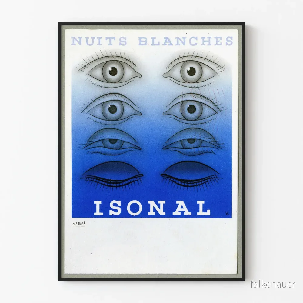 Art Déco-Poster Nuits Blanches Isonal Blå och Svart Art Déco-Poster Nuits Blanches Isonal Blå och Svart