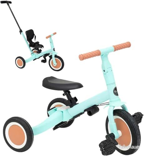 Olmitos 5 i 1 Evolutionär babycykel Barncykel från år till år, trehjuling cykel med eller utan pedaler, anpassningsbar och transformerbar (Gyro, grön) 8414147000090