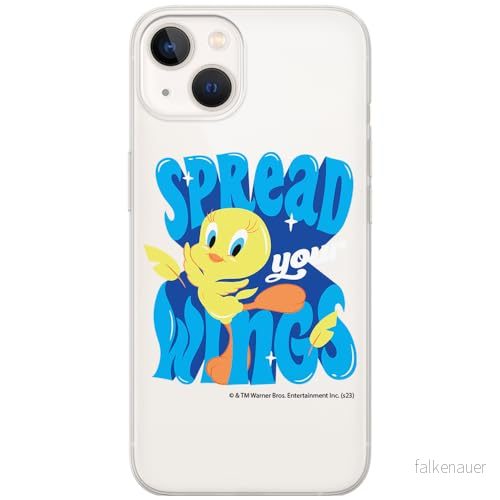 ERT GROUP mobiltelefonfodral för Iphone 13 originalt och officiellt licensierat Looney Tunes mönster Tweety 014 optimalt anpassad till formen på mobiltelefonen, gedeeltelijk transparant 5905795096663