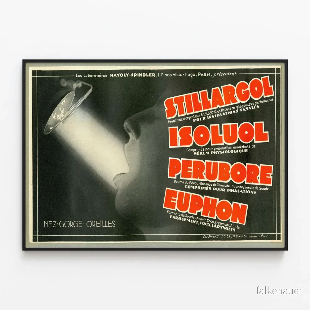 Vintage reklamposter Stillargol - Retro medicinsk väggdekoration