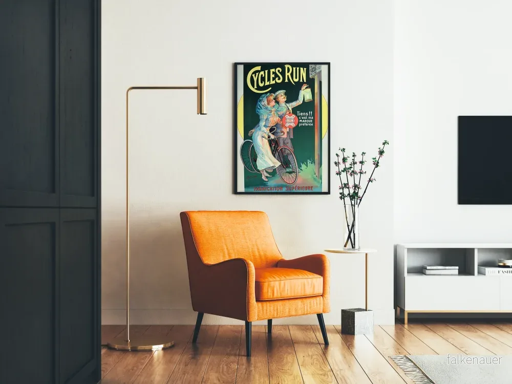 Vintageposter Cycles Run väggdekoration retro - Bild 2