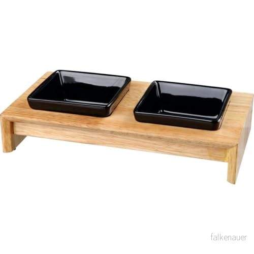 Trixie Bowl set ceramic/wood 2 x 0.2 l/10 10 cm/28 5 15 cm black 4011905248202