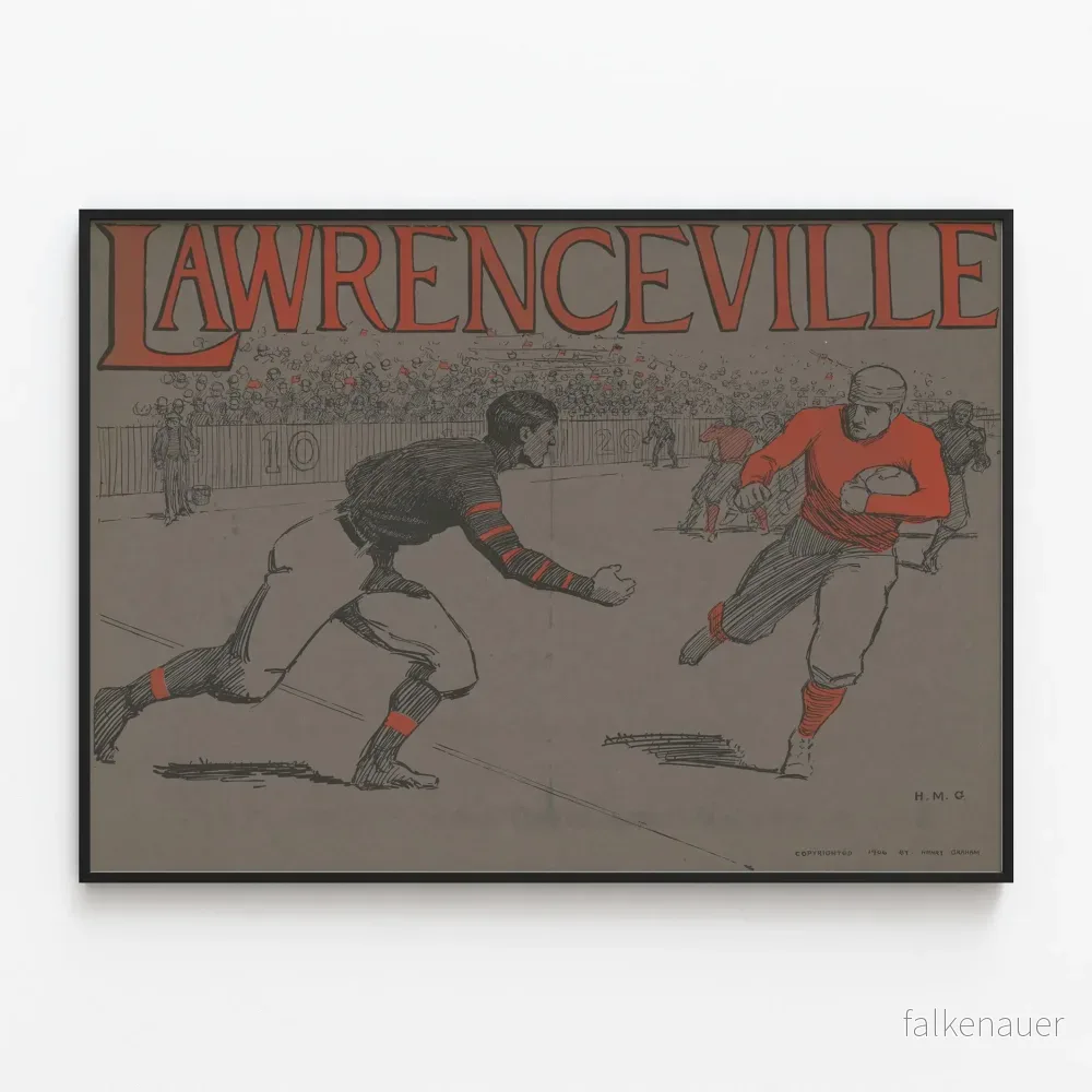 Vintageposter av Lawrenceville amerikansk fotboll 1906