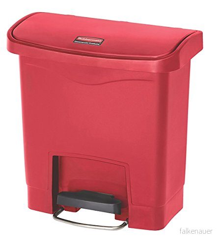 Rubbermaid Commercial Products Slim Jim Step on harts främre steg avfallsbehållare 15 liter röd 1883563 86876224078