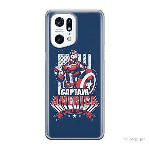 ERT GROUP mobiltelefonfodral för Oppo FIND X5 PRO originalt och officiellt licensierat Marvel mönster Captain America 018 anpassad till formen på mobiltelefonen, fodral tillverkad av TPU plast 5905511406189