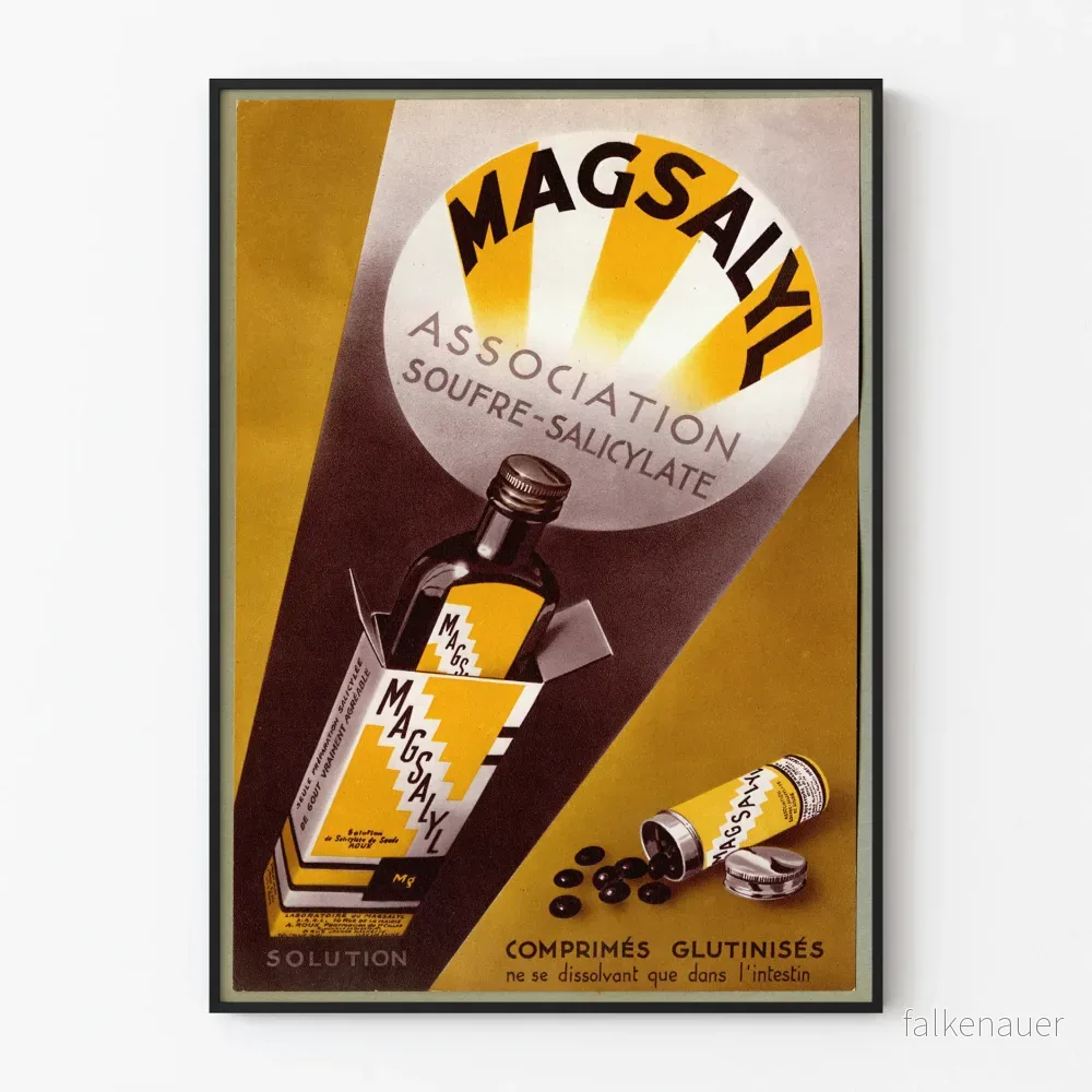 Vintageposter Magsalyl - Retro medicinsk väggdekoration
