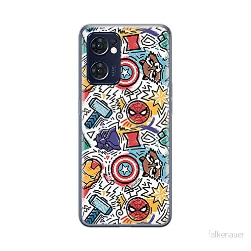ERT GROUP mobiltelefonfodral för Oppo RENO 7 5G originalt och officiellt licensierat Marvel mönster Avengers 027 optimalt anpassad till formen på mobiltelefonen, fodral tillverkad av TPU plast 5905511314941