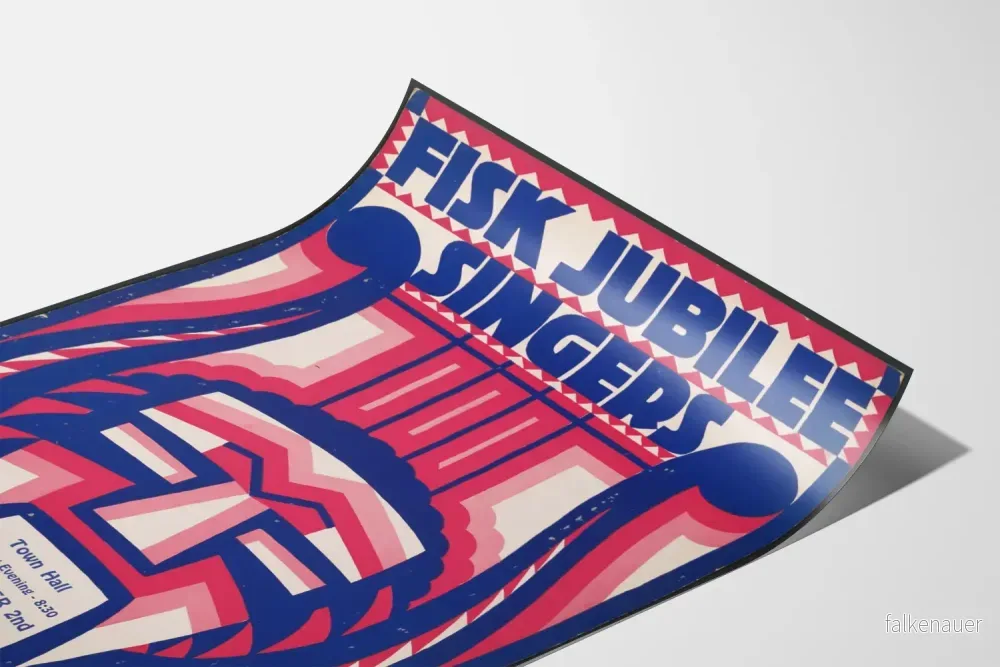 Dekorativ poster Fisk Jubilee Singers med motiv av harpa och mask - Bild 3