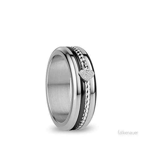 BERING Kombinationsring i silver och svart, för kvinnor, med en unik anordning att vrida loss byta, Rhine 4894041774213