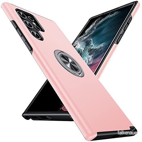 Anqrp Dolda serier Galaxy S22 Ultra 5G, militärt stöttåligt stativ inbyggt magnetiskt skydd i flera lager robust fodral för Samsung Ultra, blå 736554480707
