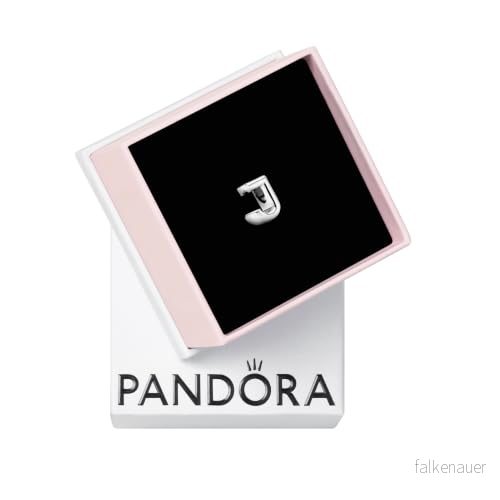 PANDORA Moments Buchstabe J wendbares Alphabet Charm aus Sterling Silber mit geprägten Herzen und Perlen an der Rückseite kompatibel Armbändern Kollektion 5700302672114