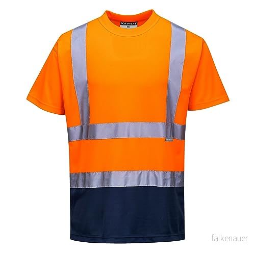 Portwest S378ONRL Hi Vis t shirt med två färger, stor, orange/marinblå 5036108277216