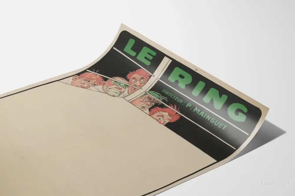 Vintageposter Le Ring, humoristisk illustration av boxningspublik - Bild 3
