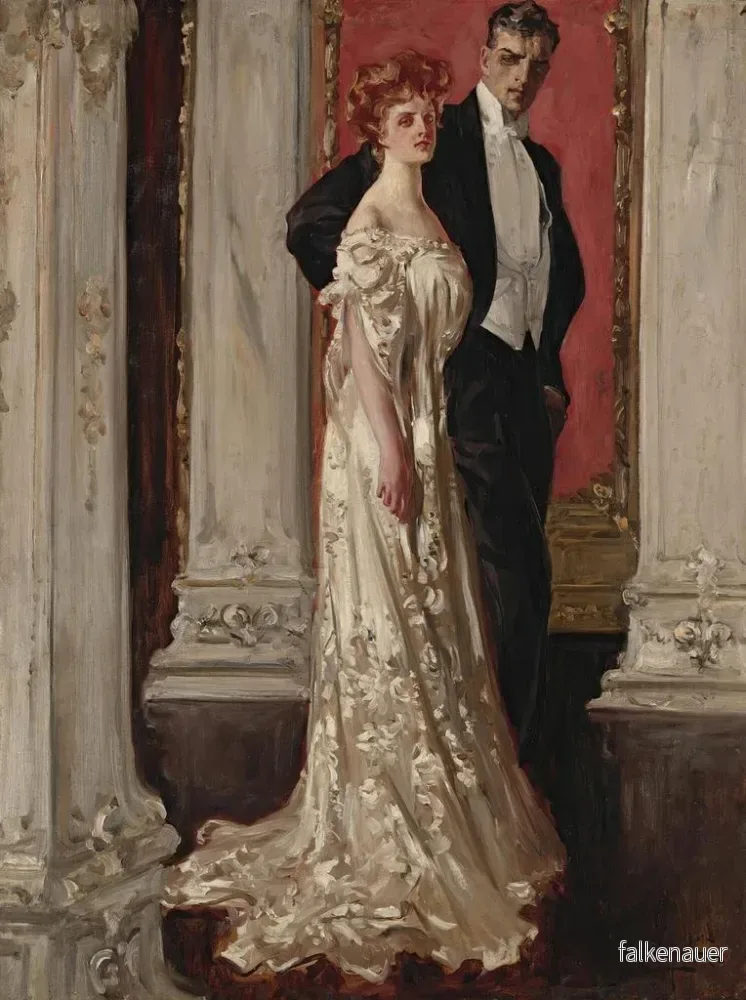 Målning Le Couple - Albert Beck Wenzell | Konsttryck - Bild 2