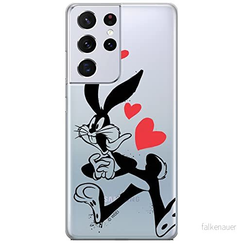 ERT GROUP mobiltelefonfodral för Samsung S21 ULTRA originalt och officiellt licensierat Looney Tunes mönster Bugs 002 optimalt anpassad till formen på mobiltelefonen, gedeeltelijk transparant 5903932396140