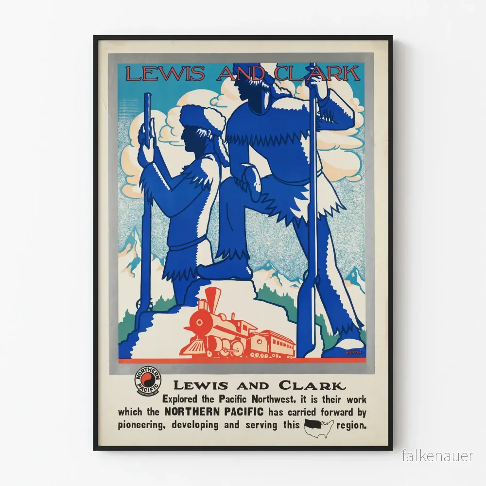 Dekorativ poster av Lewis och Clark-expeditionen till Stilla havet Dekorativ poster av Lewis och Clark-expeditionen till Stilla havet