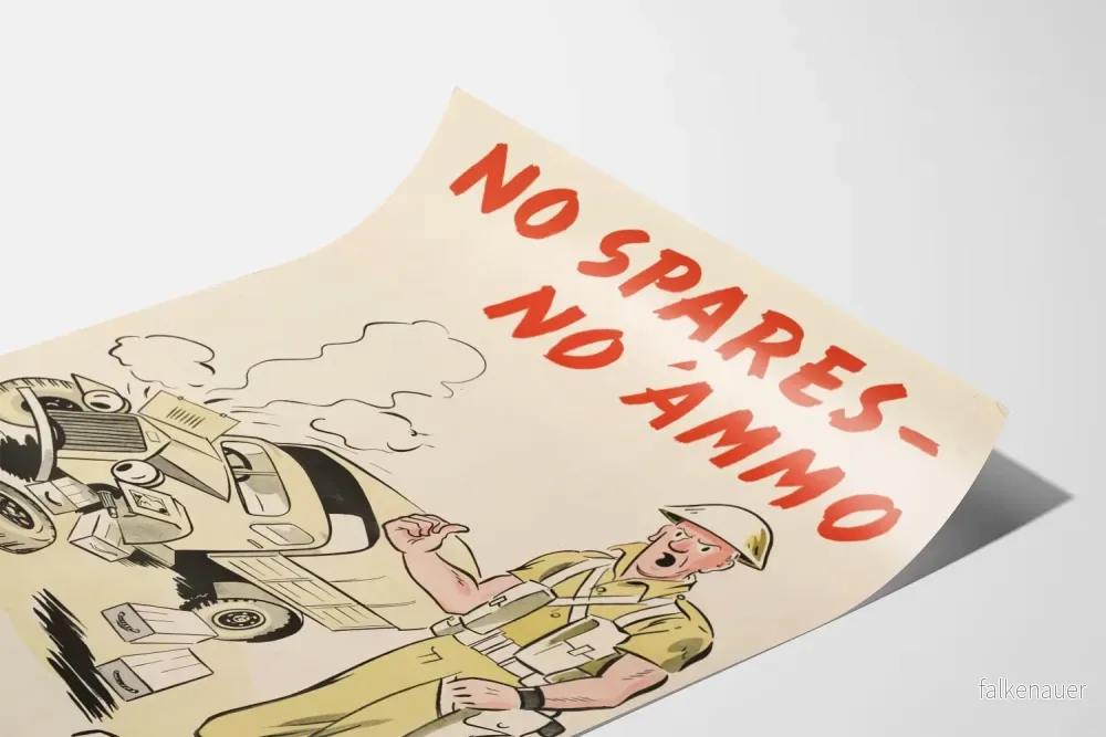 Vintage militär poster « No Spares No Ammo » - Bild 3