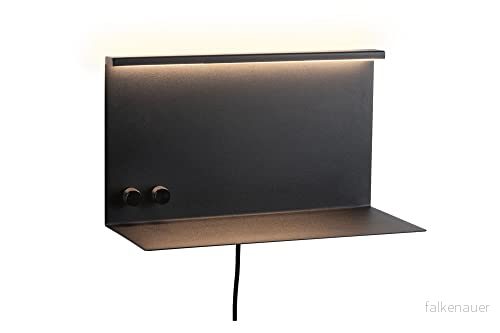 Paulmann 96773 LED väggarmatur Jarina USB C 4,5 / 1x1,6 W 540 lm 200 Dimbar 350x170 mm Matt svart Metall 3000 K 4000870967737