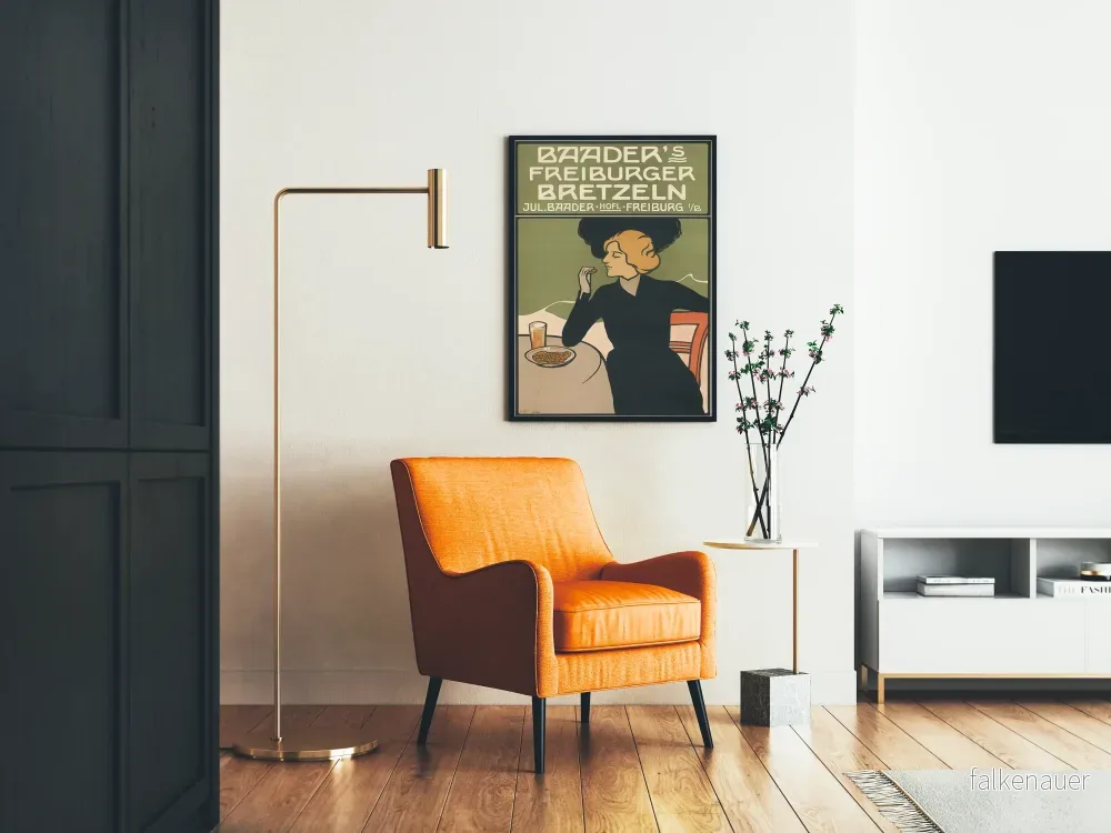 Vintageposter Baader's Freiburger Bretzeln för väggdekoration - Bild 2
