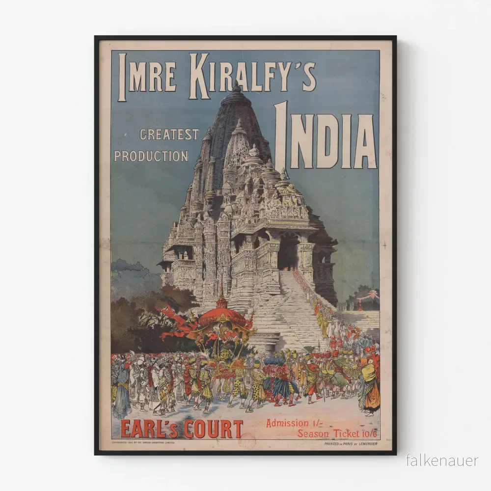 Vintageposter Imre Kiralfys Indien - Exotisk väggdekoration