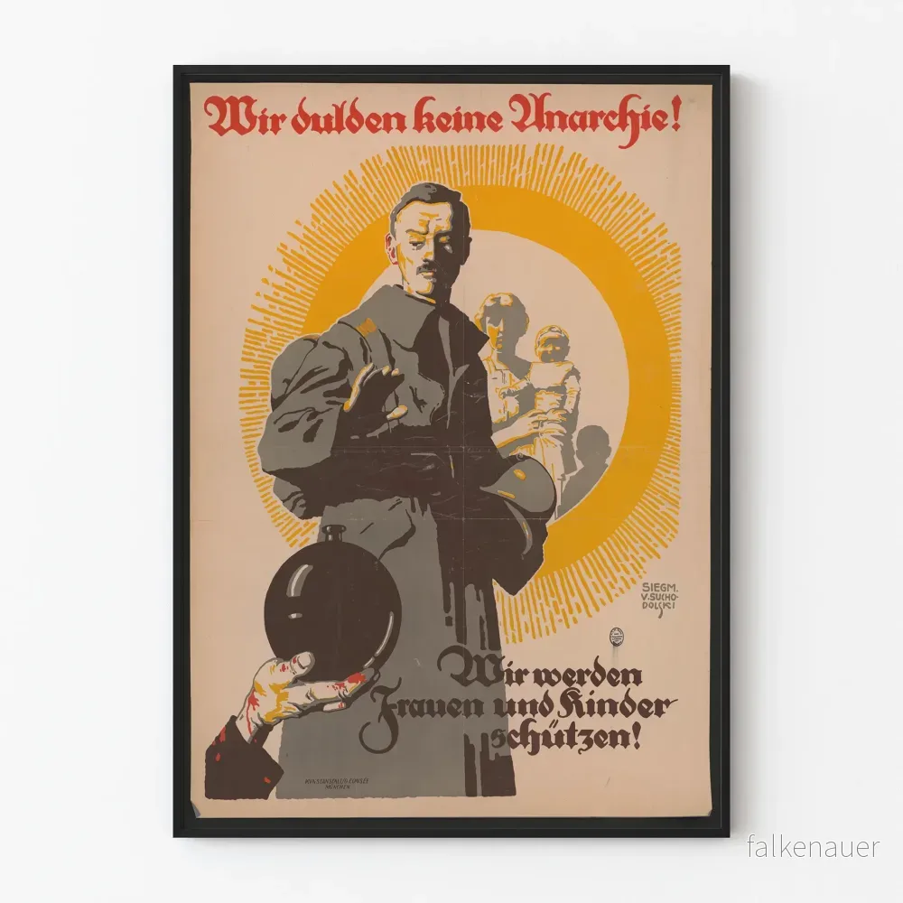 Vintage väggdekorposter mot anarki