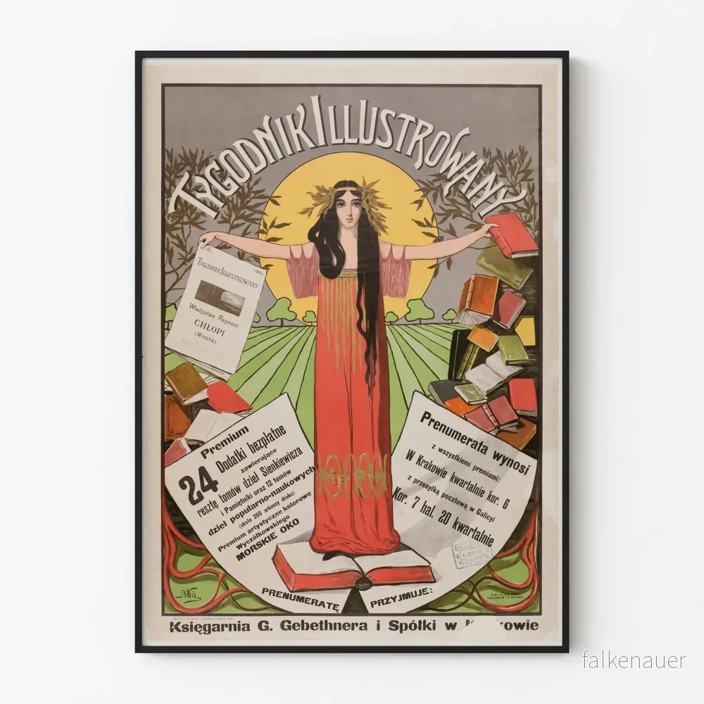Vintage poster Tygodnik Ilustrowany - Retro väggdekoration