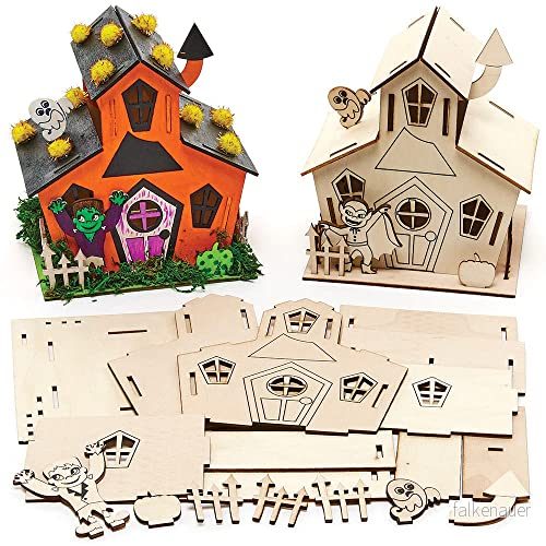 Baker Ross FX184 Ungar Besatt Hus Trä Kits 2 Bit Packa 5063067000968